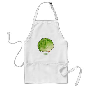 Lettuce cartoon illustration  standard apron