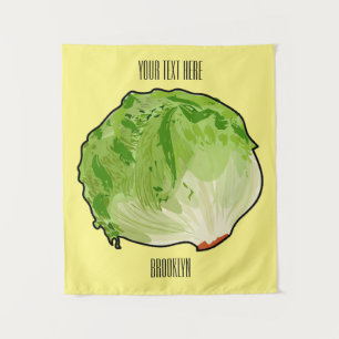 Lettuce cartoon illustration  tapestry