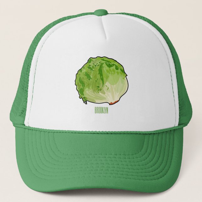 Lettuce cartoon illustration  trucker hat (Front)