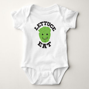 Lettuce Eat Funny Quotes Art Lettuce Art Design Baby Bodysuit