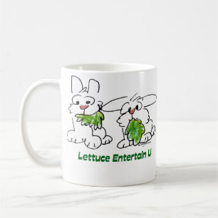 Lettuce Entertain U Cartoon Rabbits Coffee Mug