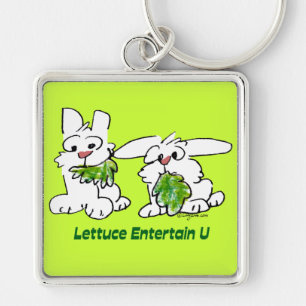 Lettuce Entertain U Cartoon Rabbits Key Ring