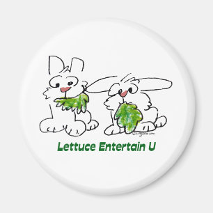 Lettuce Entertain U Cartoon Rabbits Magnet
