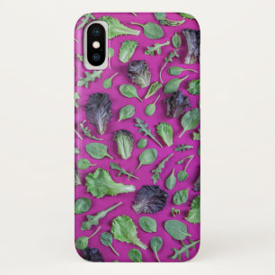 Lettuce Greens on Purple iPhone X Case