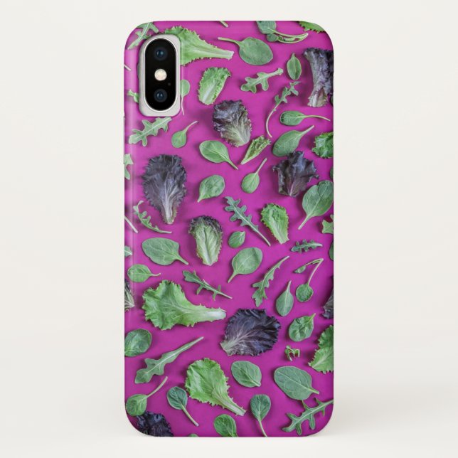 Lettuce Greens on Purple Case-Mate iPhone Case (Back)