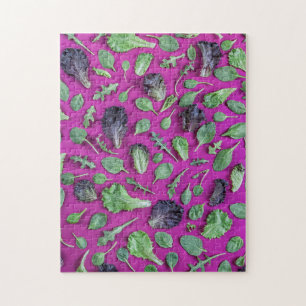 Lettuce Greens on Purple Jigsaw Puzzle