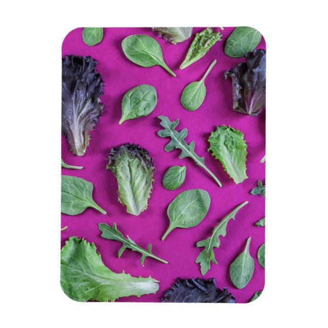 Lettuce Greens on Purple Magnet (Vertical)