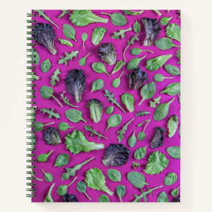 Lettuce Greens on Purple Notebook