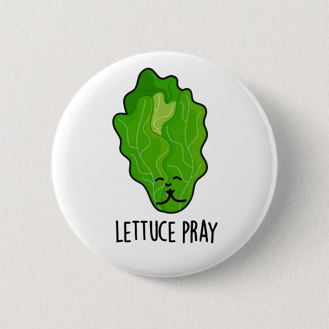 Lettuce Pray Funny Veggie Pun  6 Cm Round Badge (Front)