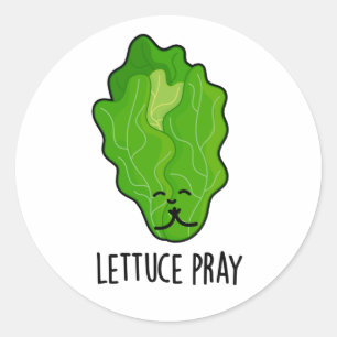Lettuce Pray Funny Veggie Pun  Classic Round Sticker
