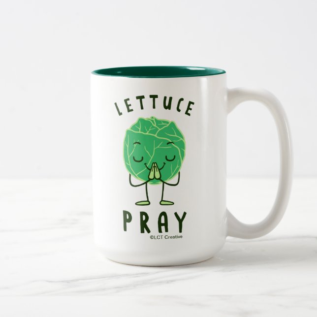 Lettuce Pray Two-Tone Coffee Mug (Right)