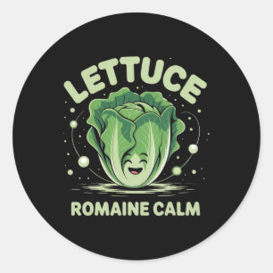 Lettuce Romaine Calm Mindfulness Vegan Yoga Lover Classic Round Sticker
