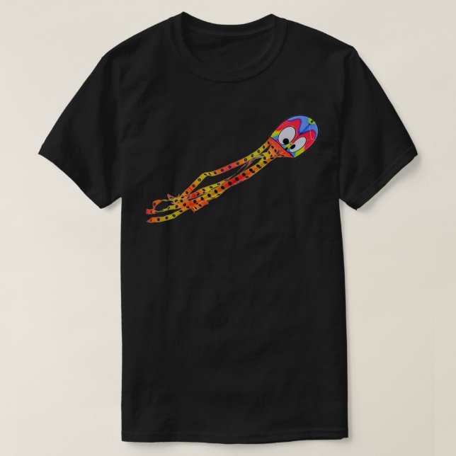 Letx27s Go Fly A Kite Colourful PolkaDot Octopus T-Shirt (Design Front)