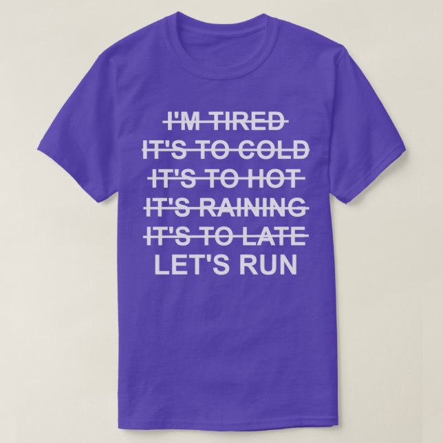 Letx27s run running jogging marathon T-Shirt (Design Front)