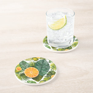 Leuchtende Orangengarten-Melodie Coaster