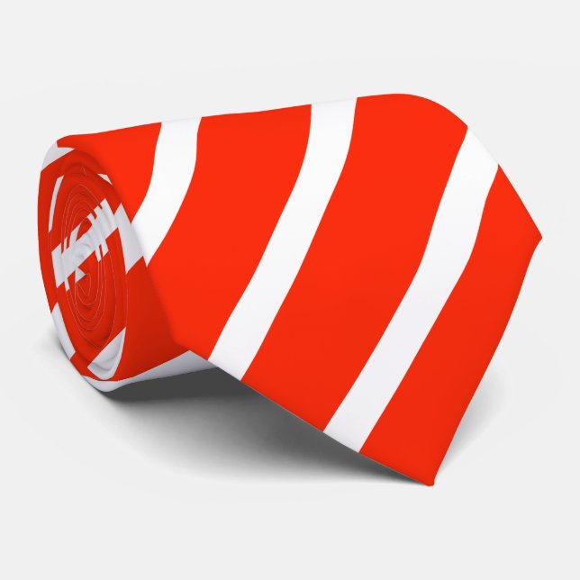 Leuchtorange gestreift Krawatte Tie (Rolled)