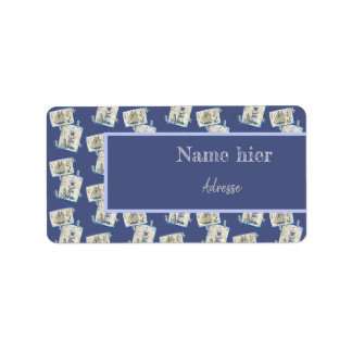 Leuchtturm und Schiff Adressaufkleber Label