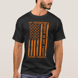Leukaemia 4th Of July Orange Awareness Ribbon Usa  T-Shirt