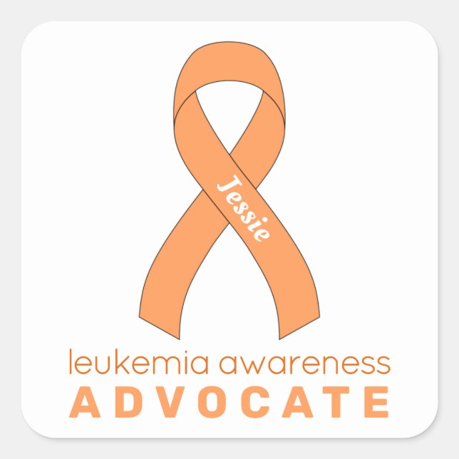 Leukaemia Advocate White Square Sticker (Front)