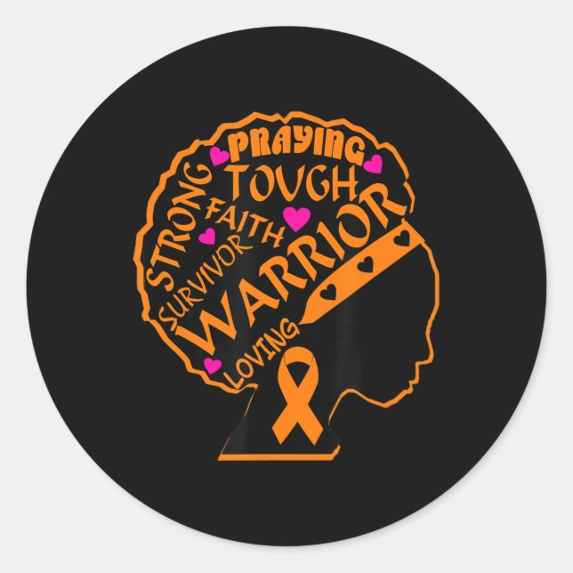 Leukaemia Awareness African American Women Black M Classic Round Sticker (Front)