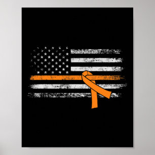 Leukaemia Awareness American Flag Poster