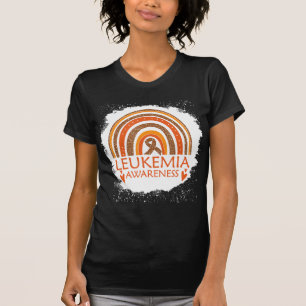 Leukaemia Awareness Bleached Rainbow Orange Ribbon T-Shirt