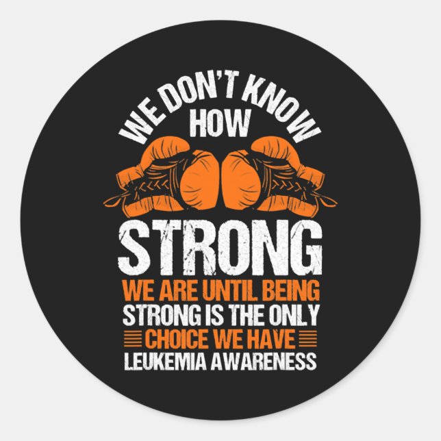 Leukaemia Awareness Blood Cancer Orange Ribbon  Classic Round Sticker (Front)