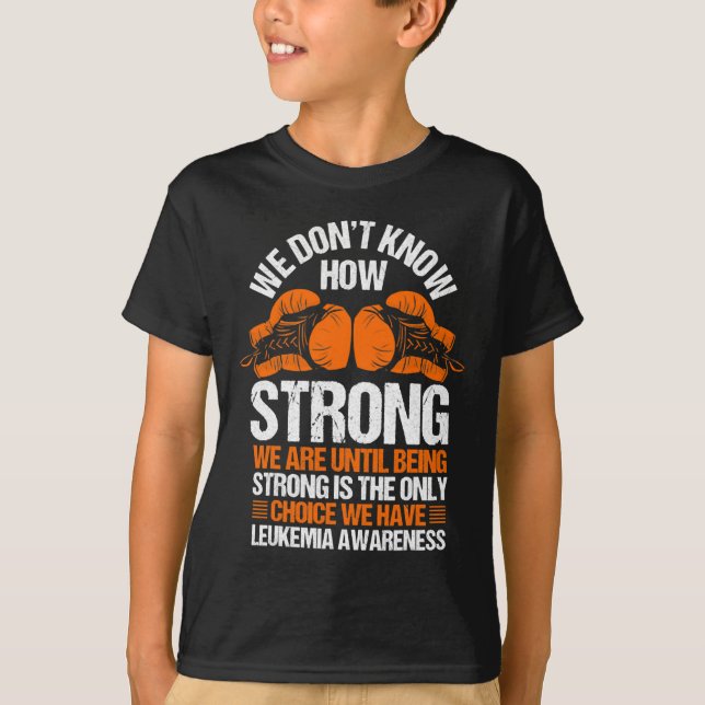 Leukaemia Awareness Blood Cancer Orange Ribbon  T-Shirt (Front)