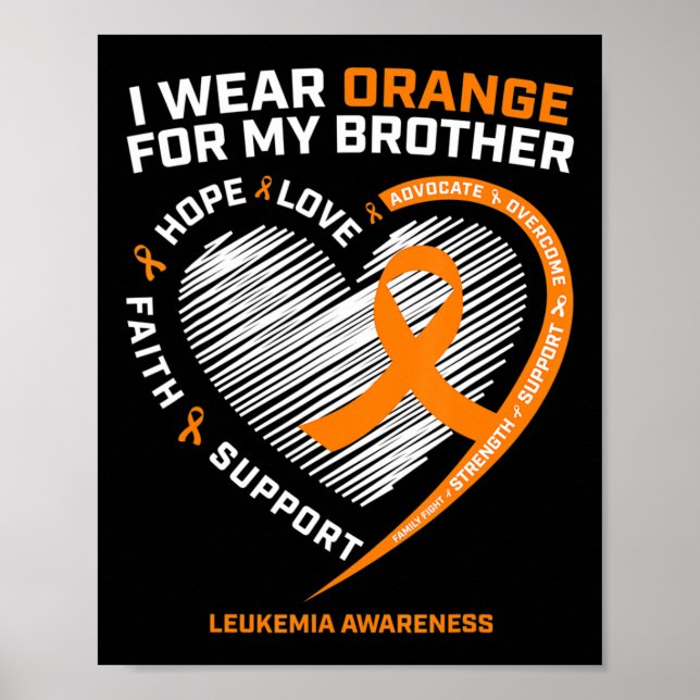 Leukaemia Awareness Brother Gifts Kids Leukaemia A Poster (Front)