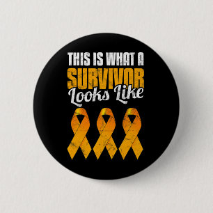 Leukaemia Awareness Cancer Survivor Orange Ribbon 6 Cm Round Badge