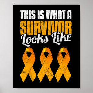 Leukaemia Awareness Cancer Survivor Orange Ribbon  Poster