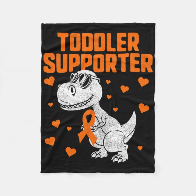 Leukaemia Awareness Dinosaur 2  Fleece Blanket (Front)