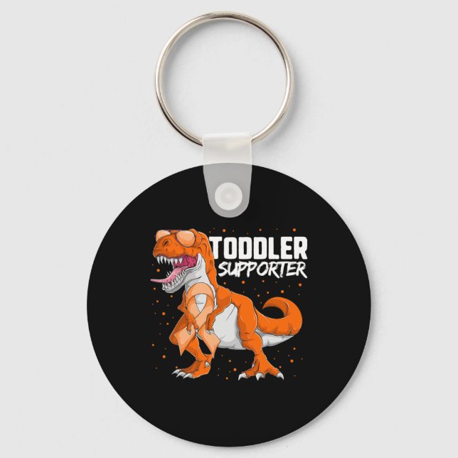 Leukaemia Awareness Dinosaur  Key Ring (Front)