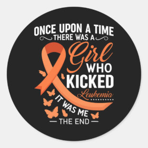 Leukaemia Awareness Fight Cancer Ribbon Classic Round Sticker