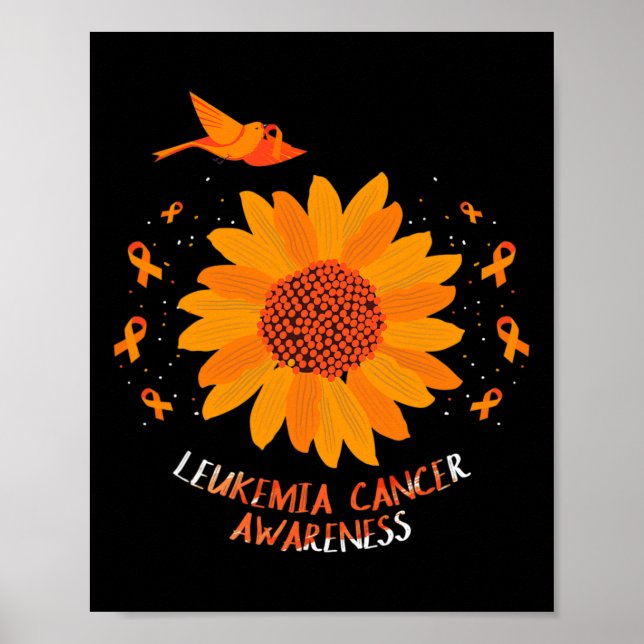 Leukaemia Awareness Flowers Gift Leukaemia  Poster (Front)