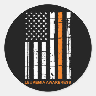 Leukaemia Awareness Funny Aamerica Usa Flag Team Classic Round Sticker