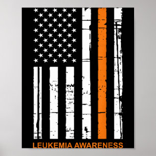 Leukaemia Awareness Funny Aamerica Usa Flag Team Poster