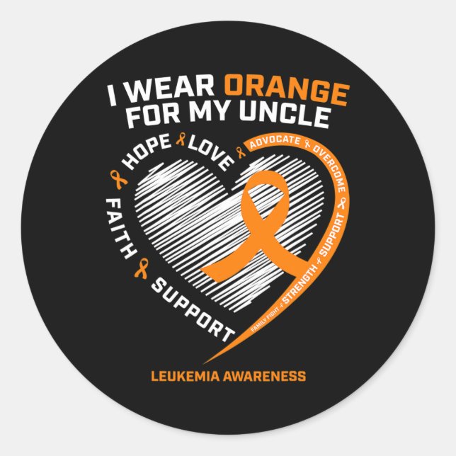 Leukaemia Awareness Gifts Uncle Women Kids Leukaem Classic Round Sticker (Front)
