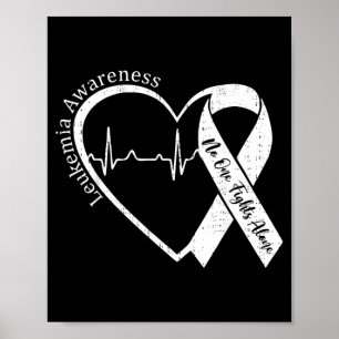 Leukaemia Awareness Heart Orange Support Men Women Poster