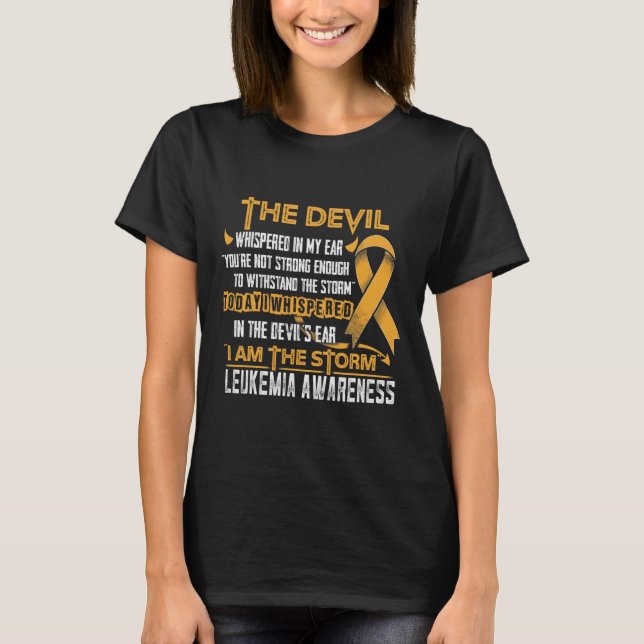 Leukaemia Awareness I Am The Storm Devil  T-Shirt (Front)