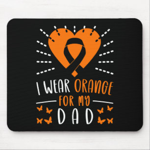 Leukaemia Awareness I Wear Orange For My Dad Heart Mouse Pad