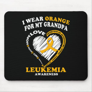 Leukaemia Awareness - I Wear Orange For My Grandpa Mouse Pad