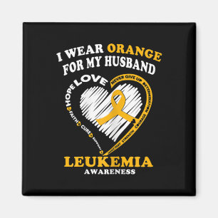 Leukaemia Awareness - I Wear Orange for My Husban Magnet