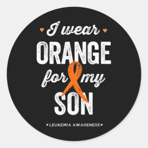 Leukaemia Awareness I wear Orange Ribbon for my S Classic Round Sticker