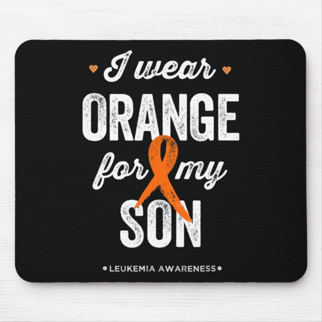 Leukaemia Awareness  I wear Orange Ribbon for my S Mouse Pad (Front)