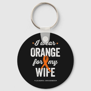 Leukaemia Awareness I Wear Orange Ribbon For My Wi Key Ring