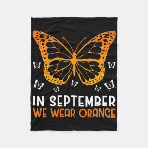 Leukaemia Awareness In September We Wear Orange Bu Fleece Blanket