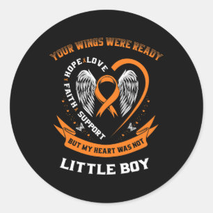 Leukaemia Awareness Little Boy Childhood Cancer So Classic Round Sticker