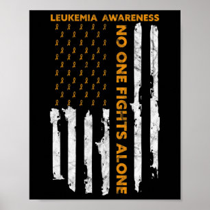 Leukaemia Awareness Month American Flag I'm A Warr Poster