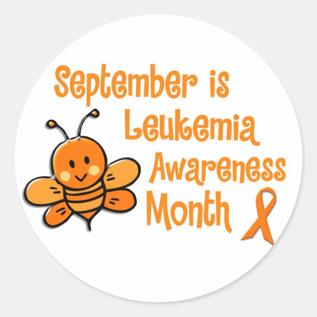 Leukaemia Awareness Month Bee 1.3 Classic Round Sticker (Front)